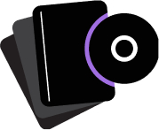 Ilustração do kit pedagógico, com capas de DVD e um disco DVD ao lado