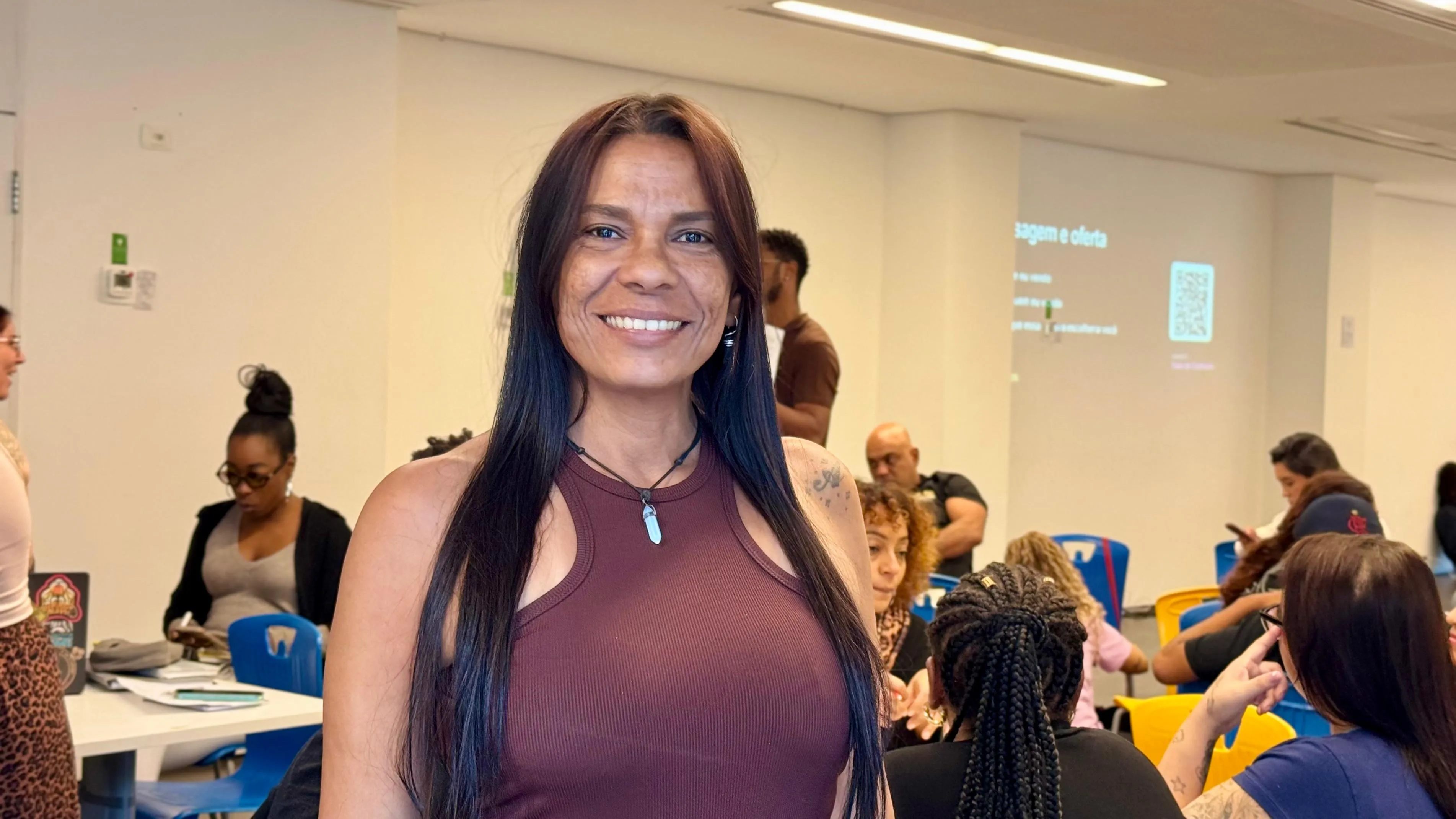 Maria Aparecida Salerno, 54 anos, moradora do Santo Cristo. Foto: Jaqueline Suarez.