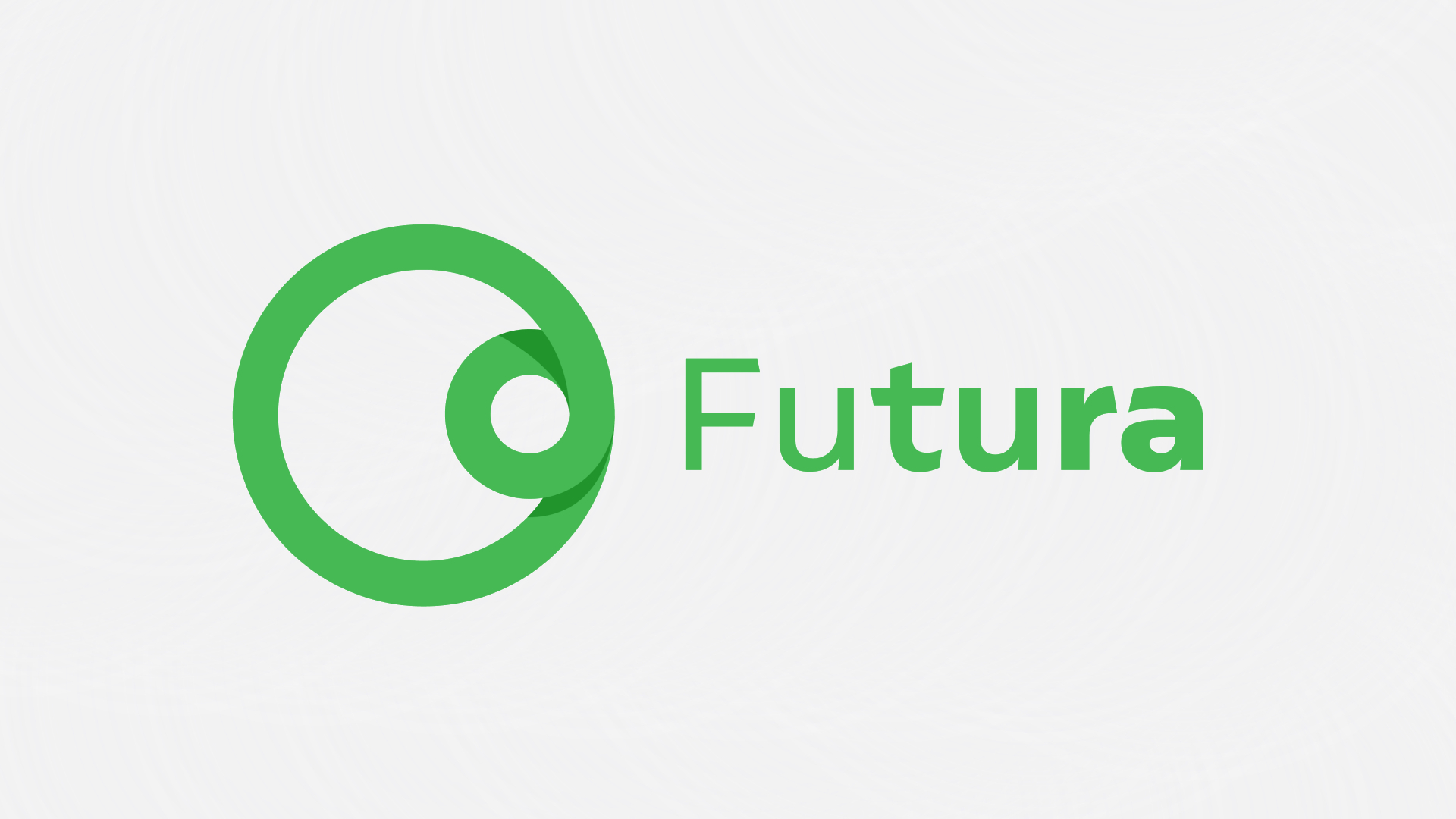 Círculo verde sobre fundo cinza e a palavra "Futura" também em verde.