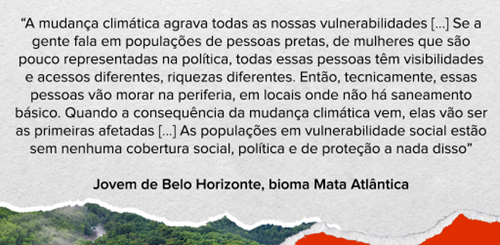 Fala de uma jovem de Belo Horizonte sobre a pauta ambiental
