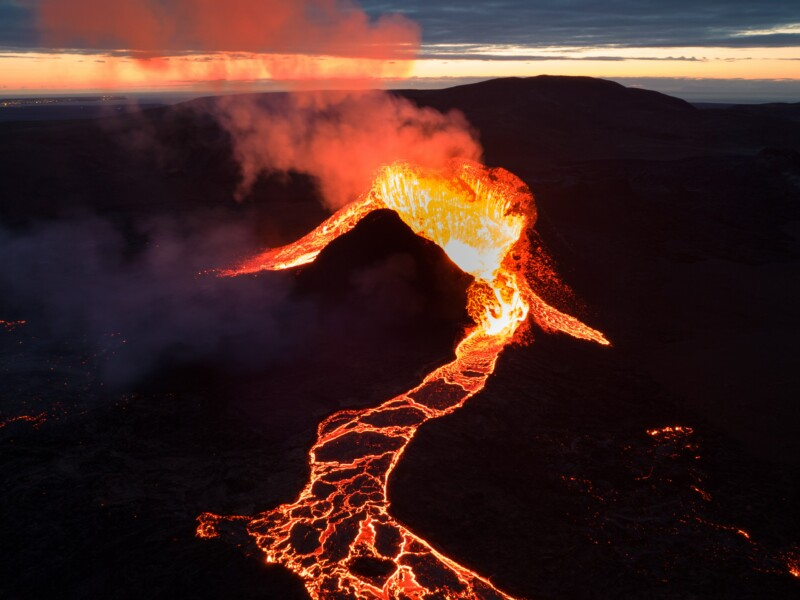 Vulcão em erupção