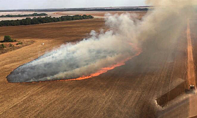 Imagem de um incêndio no Pantanal matogrossense