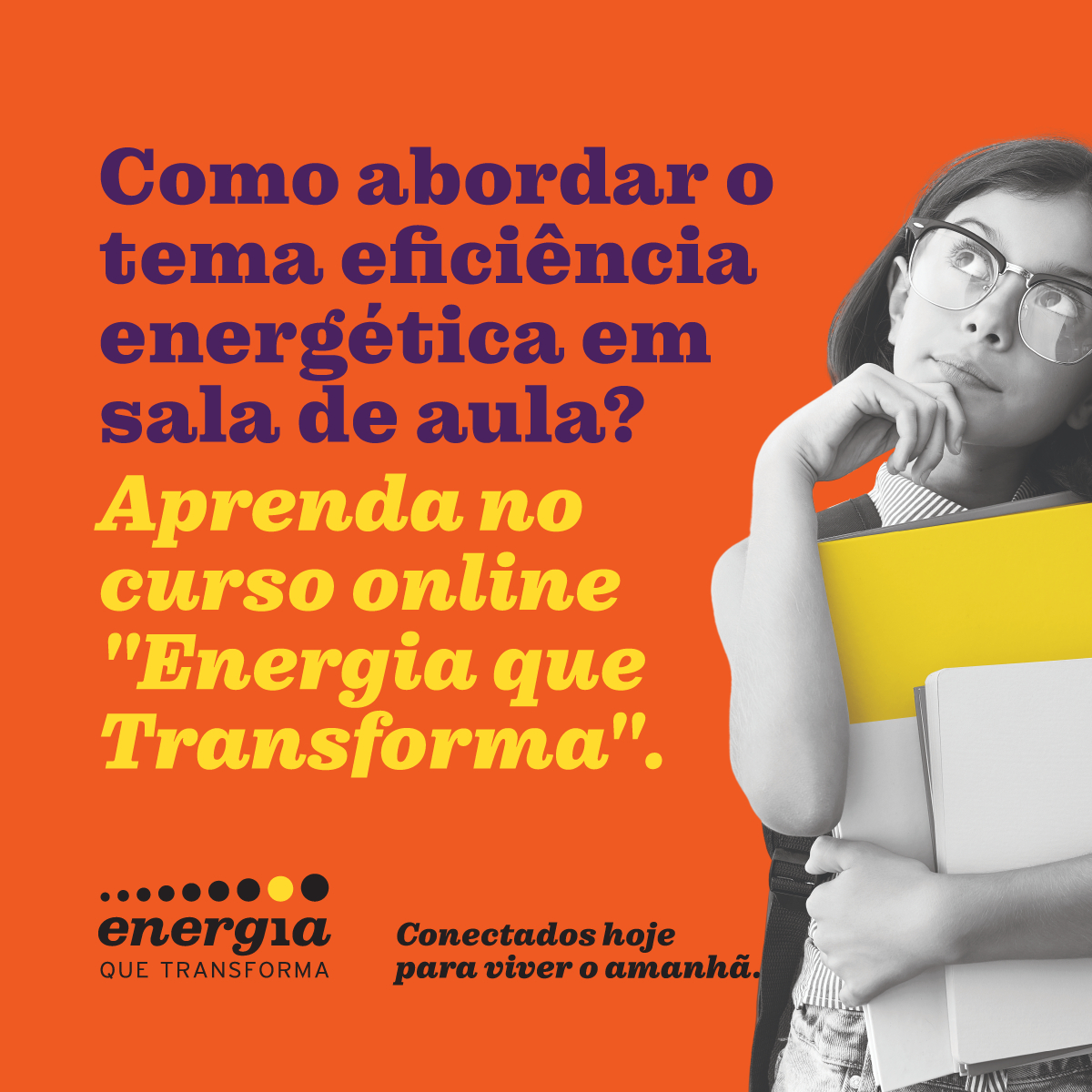 Cartaz publicitário do curso sobre eficiência energética