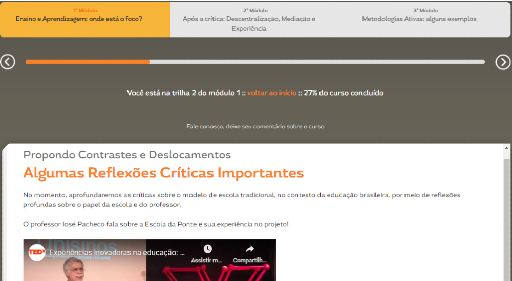 Print de outra área dos cursos online gratuitos do Futura