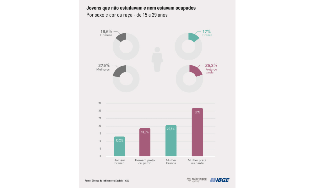 Infográfico do IBGE com estatísticas