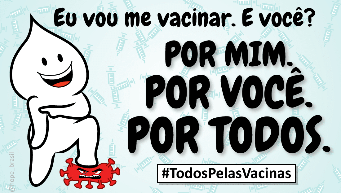 cartaz de divulgação da campanha #TodosPelasVacinas