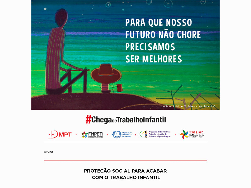 Cartaz da campanha #ChegaDeTrabalhoInfantil