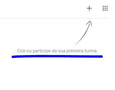 Tela do google classroom após fazer o login