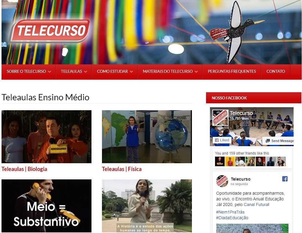Home do site do Telecurso