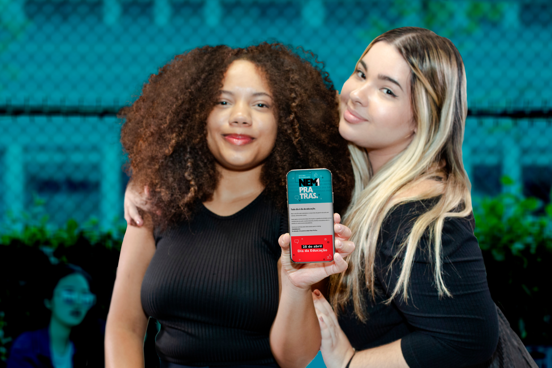 Imagem da campanha de mobilização nas redes com a #Nem1PraTrás