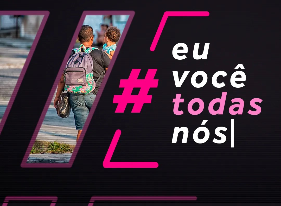 Título do filme "@euvocêtodasnós" escrito sobre um fundo escuro.