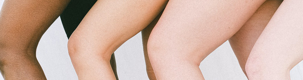 Imagem mostra três mulheres com diferentes corpos, corpo magro e corpo gordo