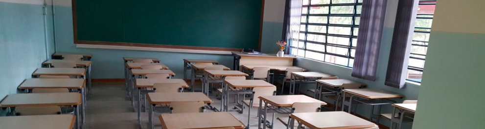 Uma sala de aula vazia