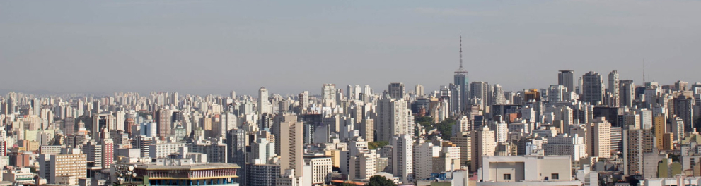 A visão do horizonte de uma metrópole