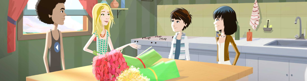 Imagem em animação do programa Simplex, do Canal Futura