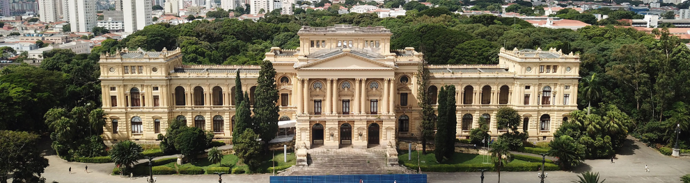 Imagem aérea do Museu do Ipiranga, em São Paulo