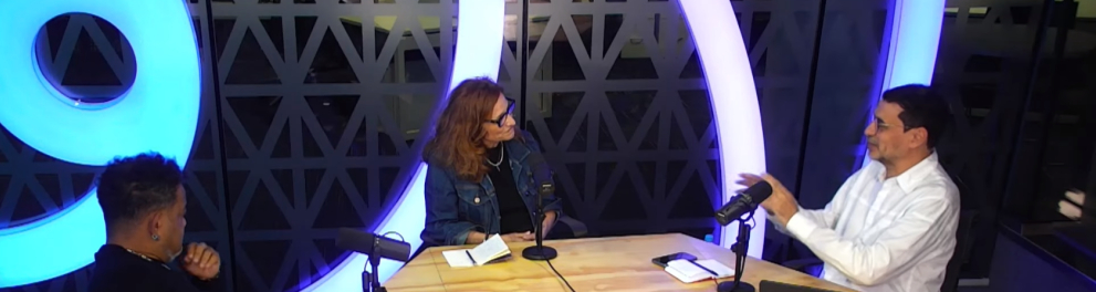 Márcio Libar e Rita Almeida na gravação do videocast Aprender Sem Fim