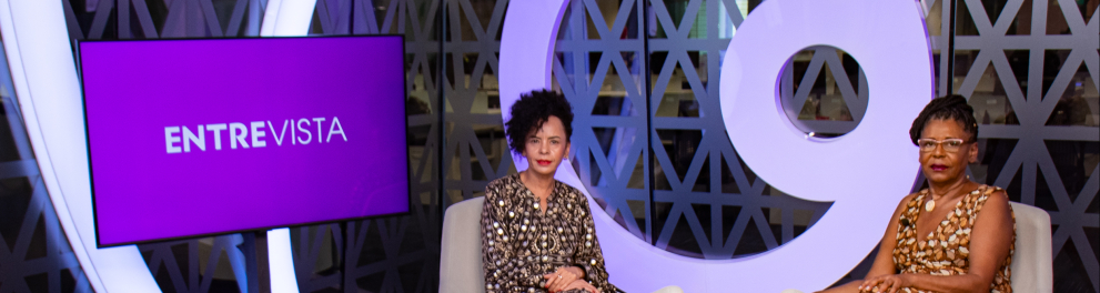 Zara Figueiredo na gravação do episódio Financiamento da educação do programa Entrevista: Educação Antirracista