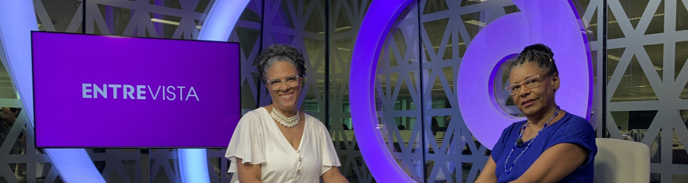 Waldete Tristão na gravação do episódio Educação Infantil do programa Entrevista: Educação Antirracista