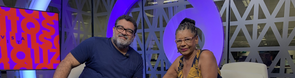 Marcelo Campos na gravação do episódio Narrativa antirracista em museus do programa Entrevista: Educação Antirracista