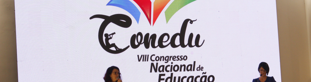 A imagem mostra o logo do CONEDU