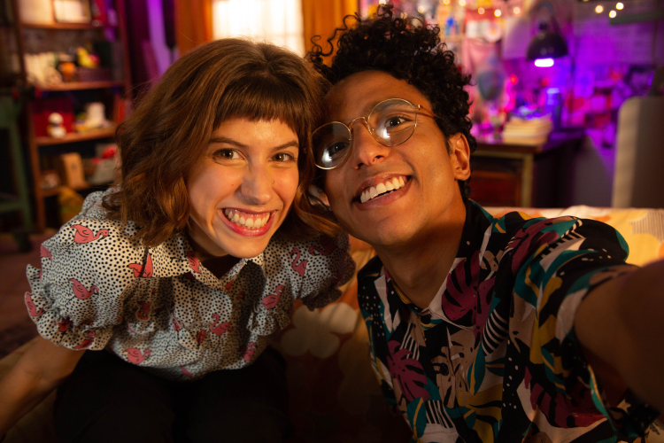 Imagem dos bastidores da gravação da série Show da História