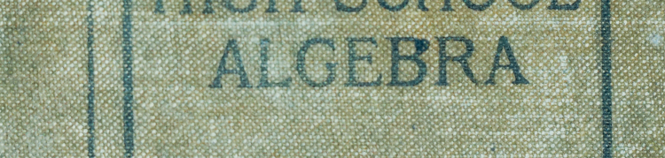 Capa de um livro escrito "High School Algebra"