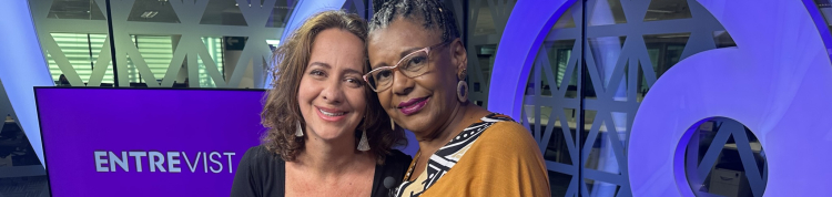 Lia Vainer Schucman na gravação do episódio A branquitude na história do programa Entrevista: Educação Antirracista